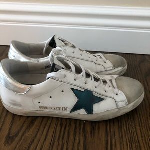 Golden Goose Superstar White/Green Star Size 7/37